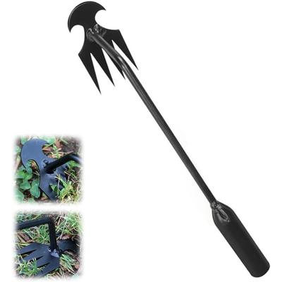 1 Stück Unkrautzieher-Werkzeug, Garten-Unkrautziehwerkzeug, 4 Zähne, Manganstahl, geschmiedeter Handjäter für Gemüsegarten, Hinterhof, Bauernhof