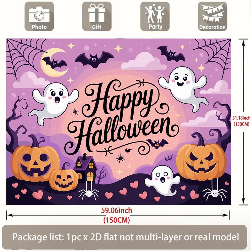 2D flat banner 1 piece Halloween happy illustration background decoration background photo prop