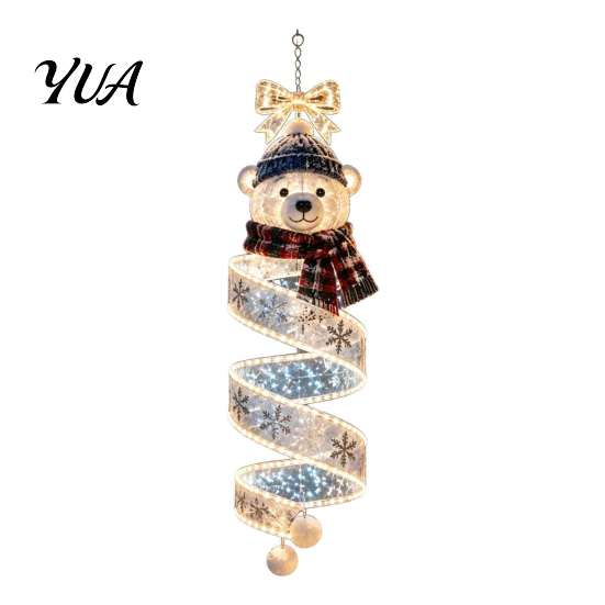 Indoor Festive Lighting for Parties Christmas Magic Spiral Hanging LED Light, Decoration with Unique Seasonal Gifts Lights Porch Entryway Doorway And