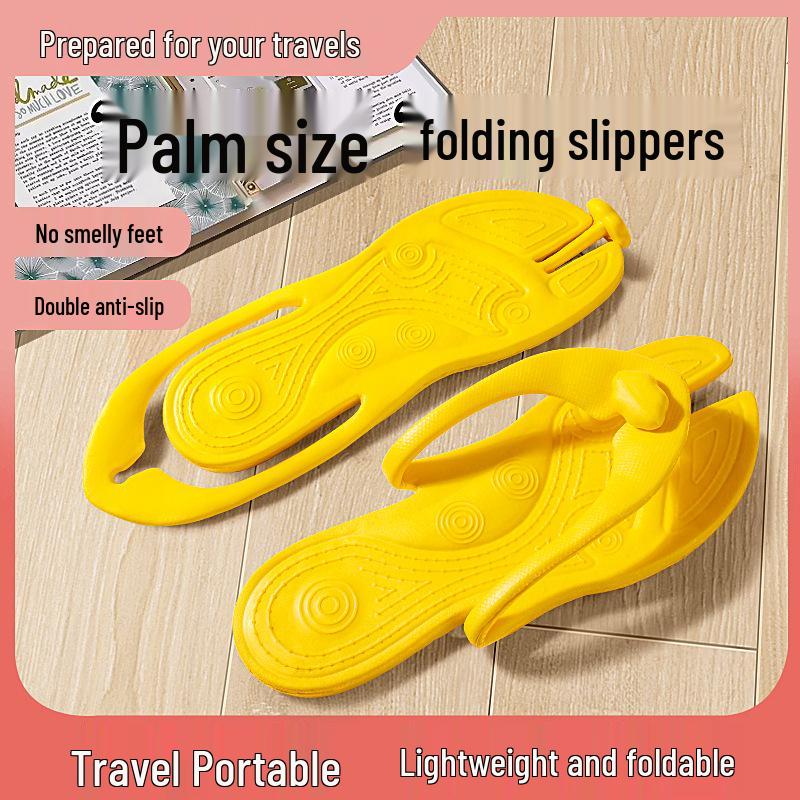 Portable Women's Non-Slip Foldable Travel Slippers for Beach or Hotel Use