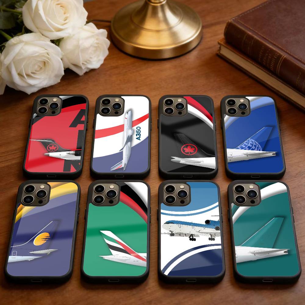Airplane Pattern Phone Case For iPhone17,16,15,14,13 Plus,Pro Max Magnetic For Magsafe Wireless Charging