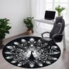 1pc Peacock Feather Mandala Chair Carpet for Office, Round Non Slip Durable Large Size Office Carpet, Suitable for Office
