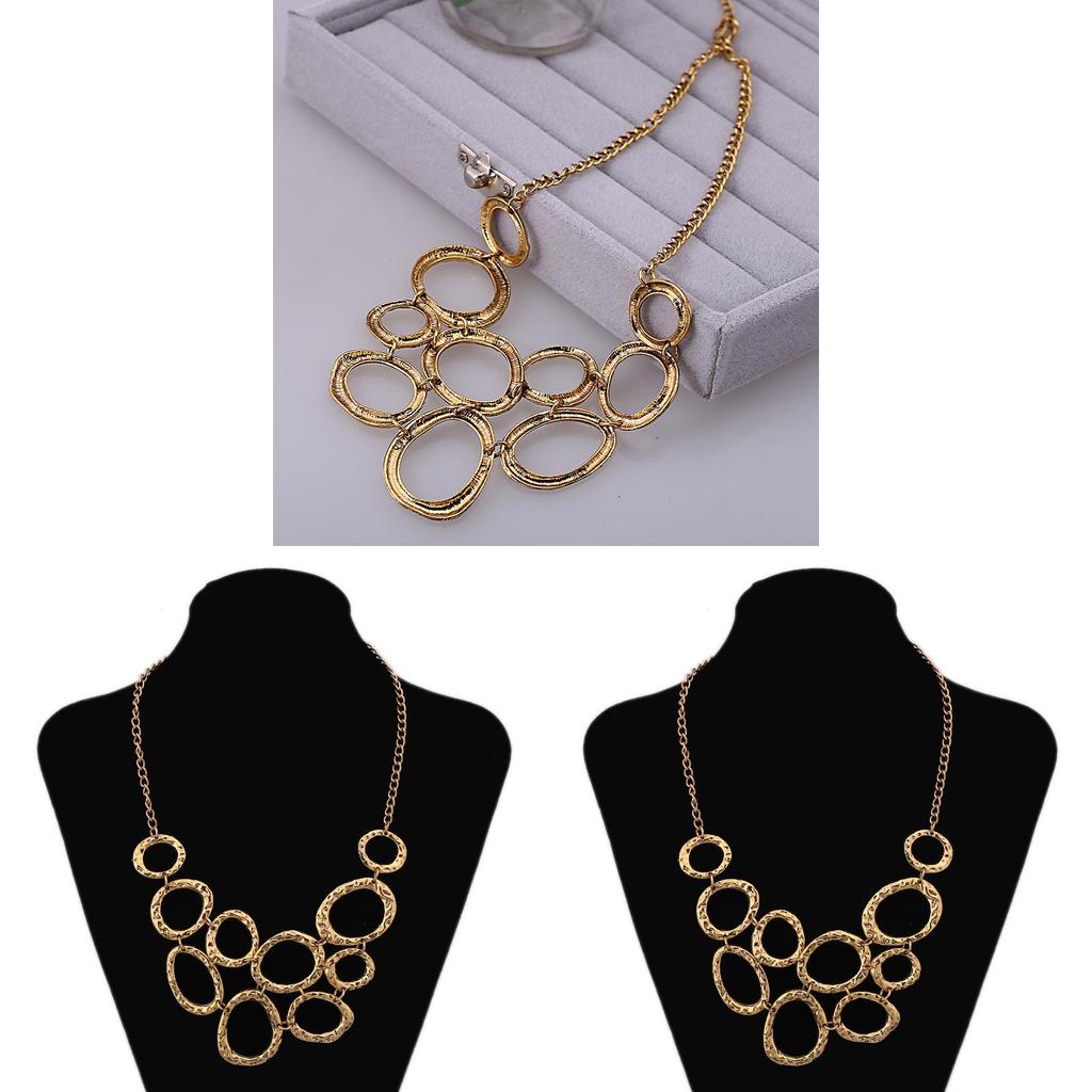 Vintage Alloy Geometric Necklace With Water Wave Chain For Bohemian Fashion Lovers