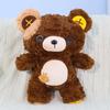 Plush Bear Soft Toy With Button Patches For Kids And Gift Giving