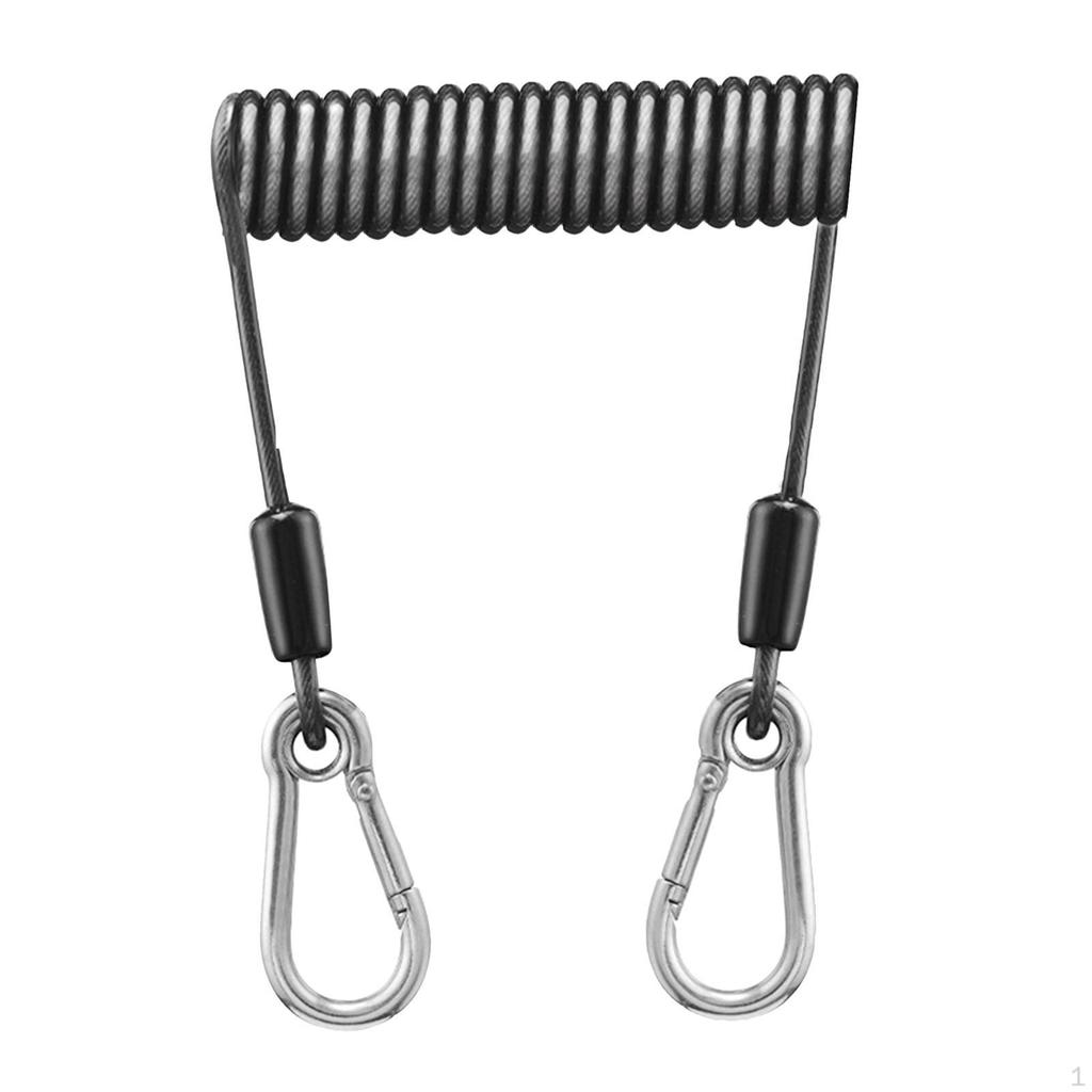 Leash for Fishing Line, Paddle, Kayak with Carabiner, Portable Rod