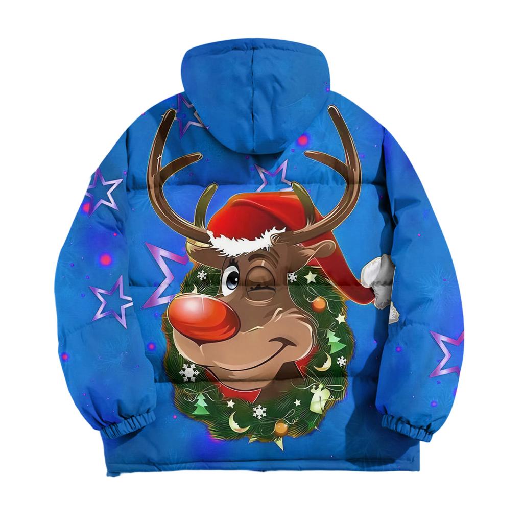 Men's Oversized Casual Down Jacket With Long Sleeves And Hood