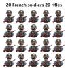 20Pcs/Set WW2 Military Soldier Array Soviet US UK France Japan Canada Italy China Building Blocks Action Figure Bricks Kids Toy