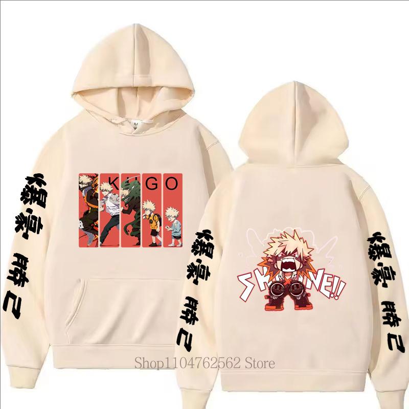Men Clothes Anime Graphic Print Hoodies Autumn Winter Harajuku Casual Fashion Long Sleeve Tops Fleece Punk Pullover Sweatshirts