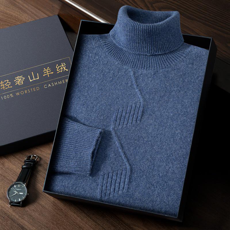 Versatile Men's Cashmere Sweater: Thick, Warm, Business & Casual Winter Wear