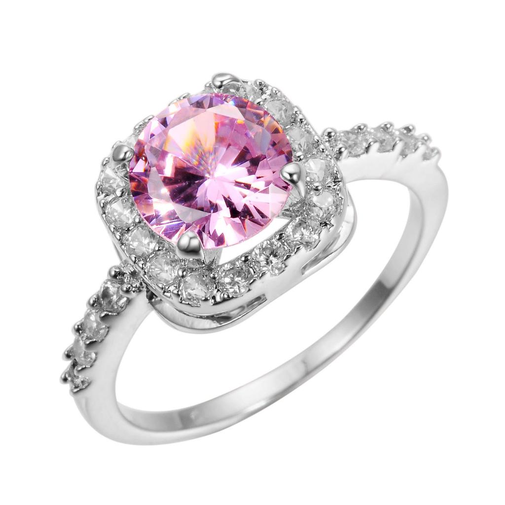 Ring With Diamonds Female Geometric Princess Square Diamond Classic Jewelry