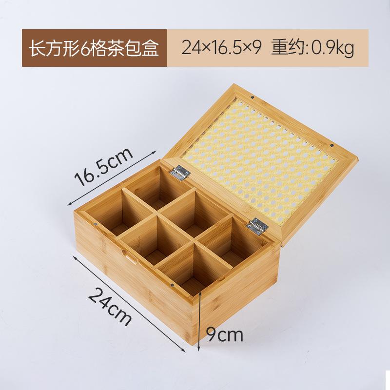 Bamboo Storage Box Geometric Square Grid Desktop Storage Container Jewelry Storage Box Make Up Organizer Jewelry Organizer