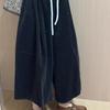 Autumn Winter Korean Style Fleece-Lined Warm Loose Fit Slimming Casual Pants for Women Wide Leg Corduroy