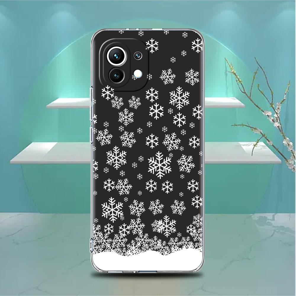 Merry Christmas In Winter Clear Case For Xiaomi Mi Poco X3 NFC M3 Pro F3 F1 11 Lite 12 Note 10 11T 9T Transparent Phone Cover
