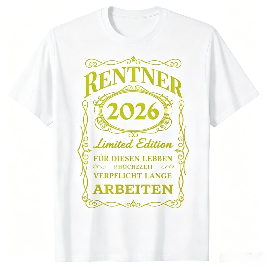 Rentner 2026 Retireunisext Quote Vintage Frame Print Tshirt Unisex Unisex Soft Cotton Short Sleeve Daily Casual Tops
