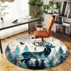 1PC Deer Forest Office Round Area Rug, Under Office Chairs Bedroom Living Room Home Decor,Carpet for Office, -1110240