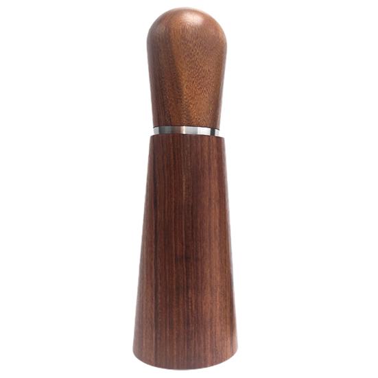 Espresso distribusjonsverktøy med holder 304 rustfritt stål 8 nåler Naturlig trehåndtak Espresso kaffepulver