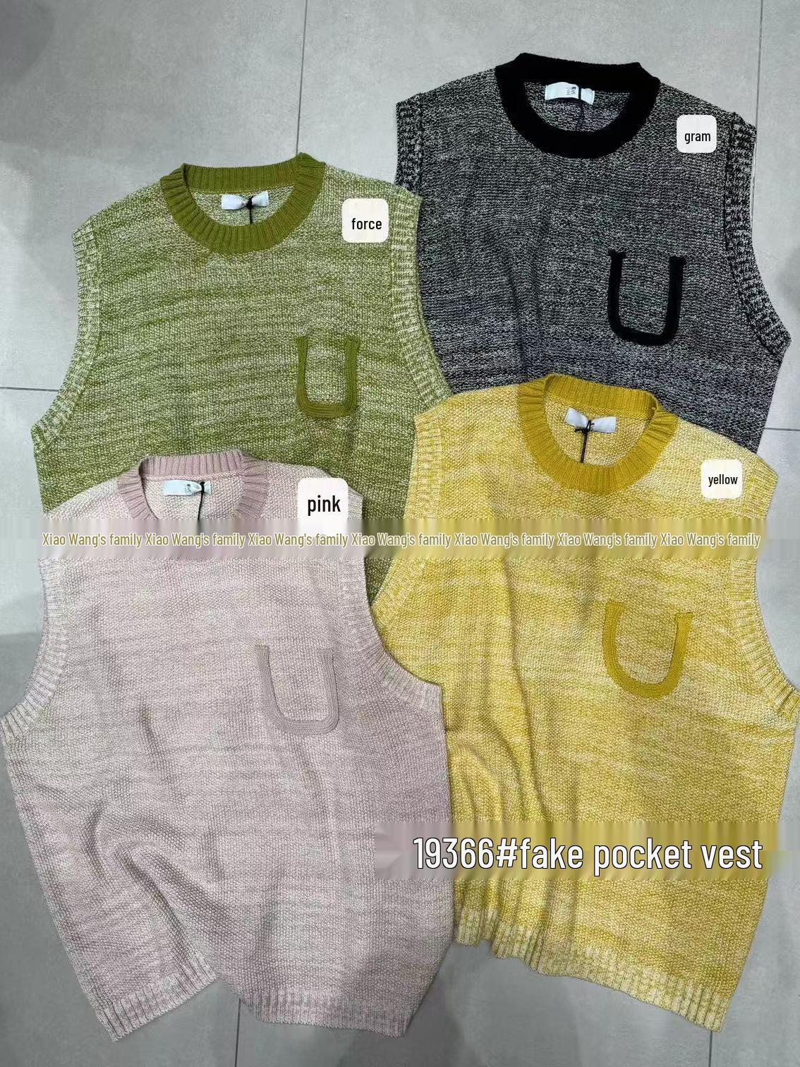 

Korean Style Plus Size Casual Round Neck Knitted Sweater Vest One Size