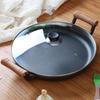 Wutuo 30cm Cast Iron Pancake Griddle with Glass Lid