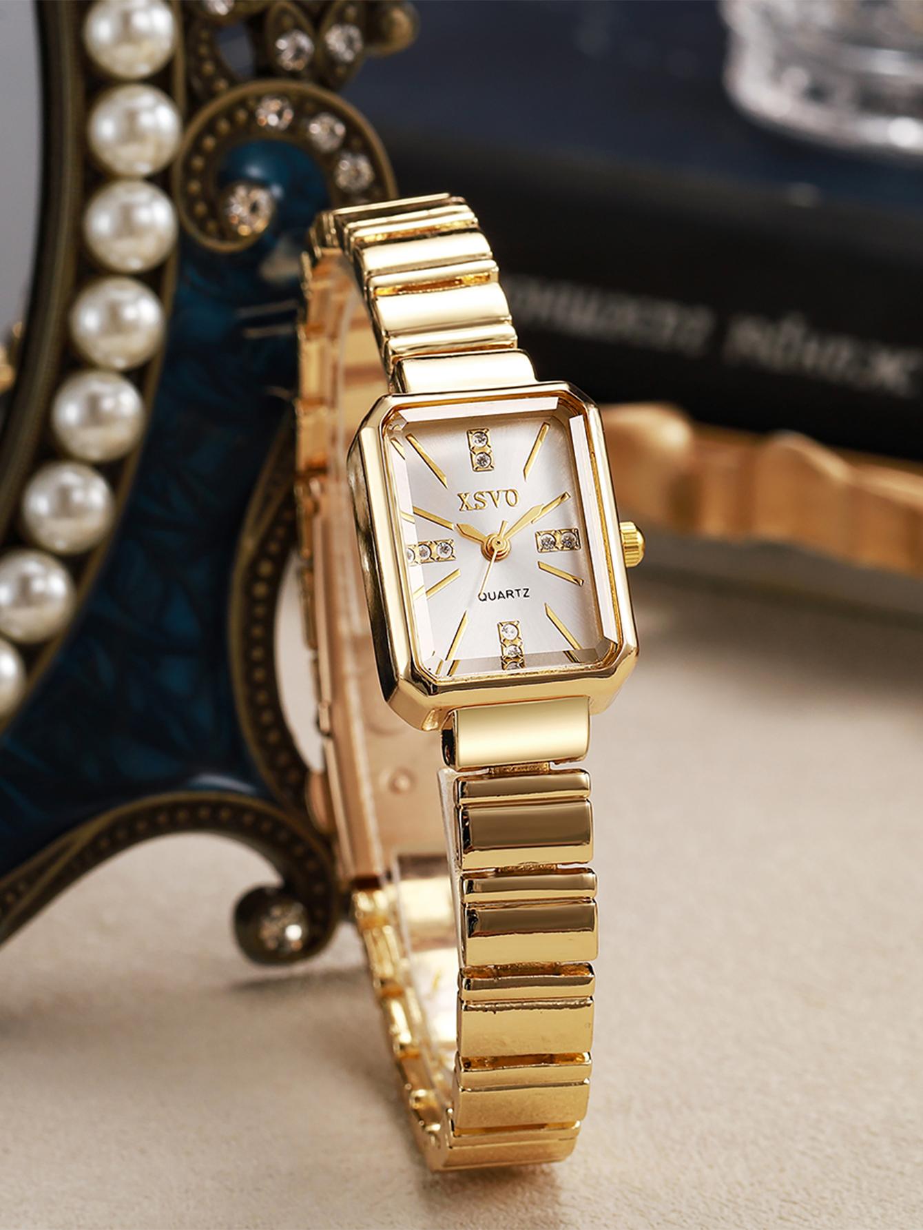 

Line scale metallic texture quartz watch for ladies, suitable for Christmas Halloween holiday gift жёлтый