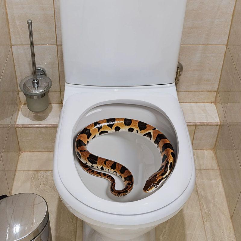 

Мультяшная Змея в Туалете Наклейка на Стену Наклейка для Туалета Украшение Ванная Туалет Туалет Самоклеящаяся Роспись