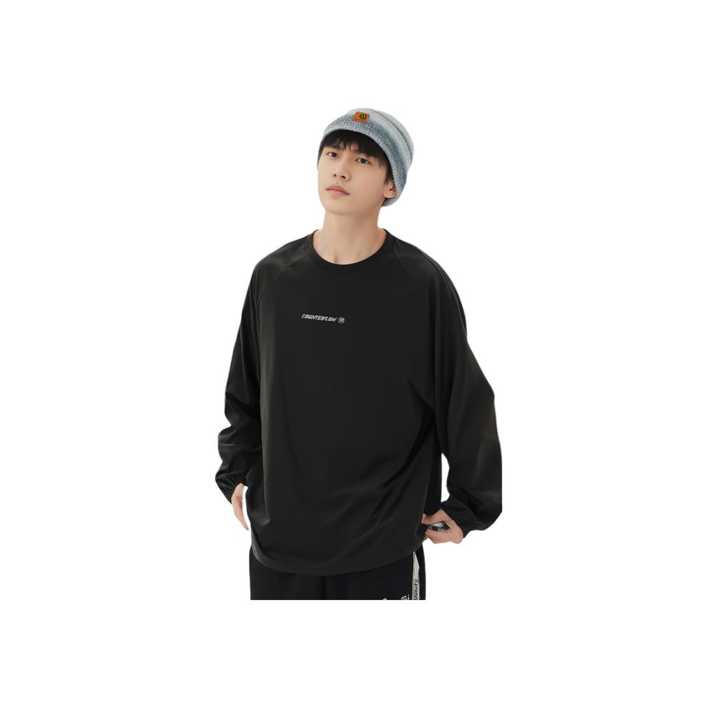 Li Ning CF Series Round Neck Loose Quick-Dry Knitted Long Sleeve T-Shirt Men Tops Black ATLU155-3