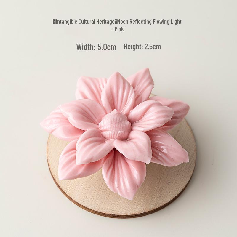 Xichun Handcrafted Ceramic Flower Spinner Incense Burner - Cultural Ornament for Desktop & Tea Table Decor