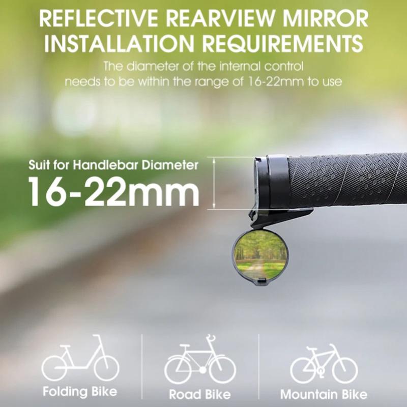 1 Pair Bicycle Rearview Mirror Universal Adjustable Convex Mirrors Rotate Handlebar End Mirror MTB Road Bike Accessories