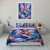 Dreamy Rainbow Mermaid And Castle Bedding Set For Kids Luxury Gift 3Pcs Digital Print Comforter Set Soft Comfortable Breathable