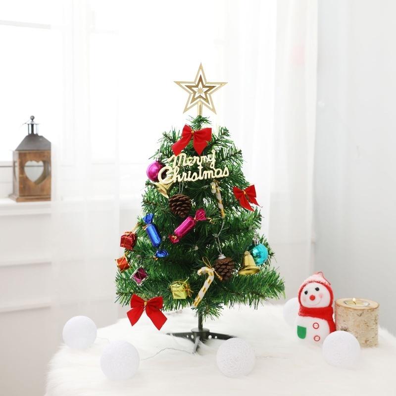 50cm Decorative Desktop Christmas Tree Set with LED Light for Xmas Decor Home School Market Company Hotel Restaurant ( with 19 Accessories )