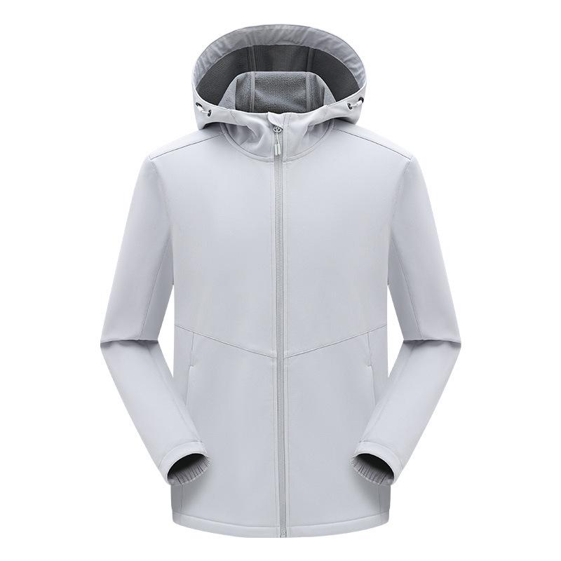 Unisex Waterproof Windproof Softshell Fleece Hooded Jacket for Outdoor Warmth S