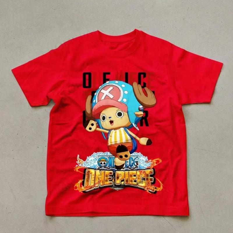 One Piece Mens Tshirt Tony Tony Chopper Summer Japan Anime Autumn Boys Children Shortsleeved Basic Punk ParentChild Outfit