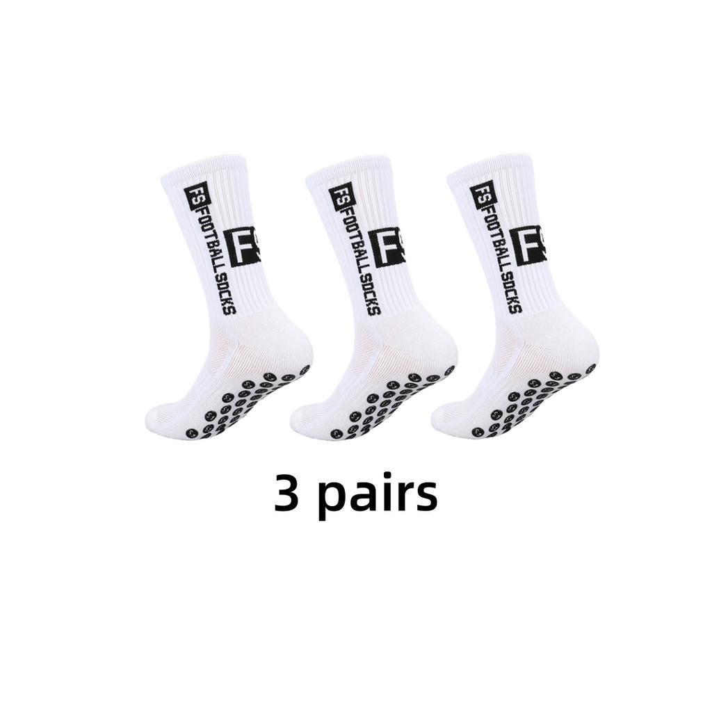 3 Pairs Non Slip Football Socks Mens Friction Gasket Tube Running Ice Snow Hiking Athletic Over Knee Stockings Basketball Socks