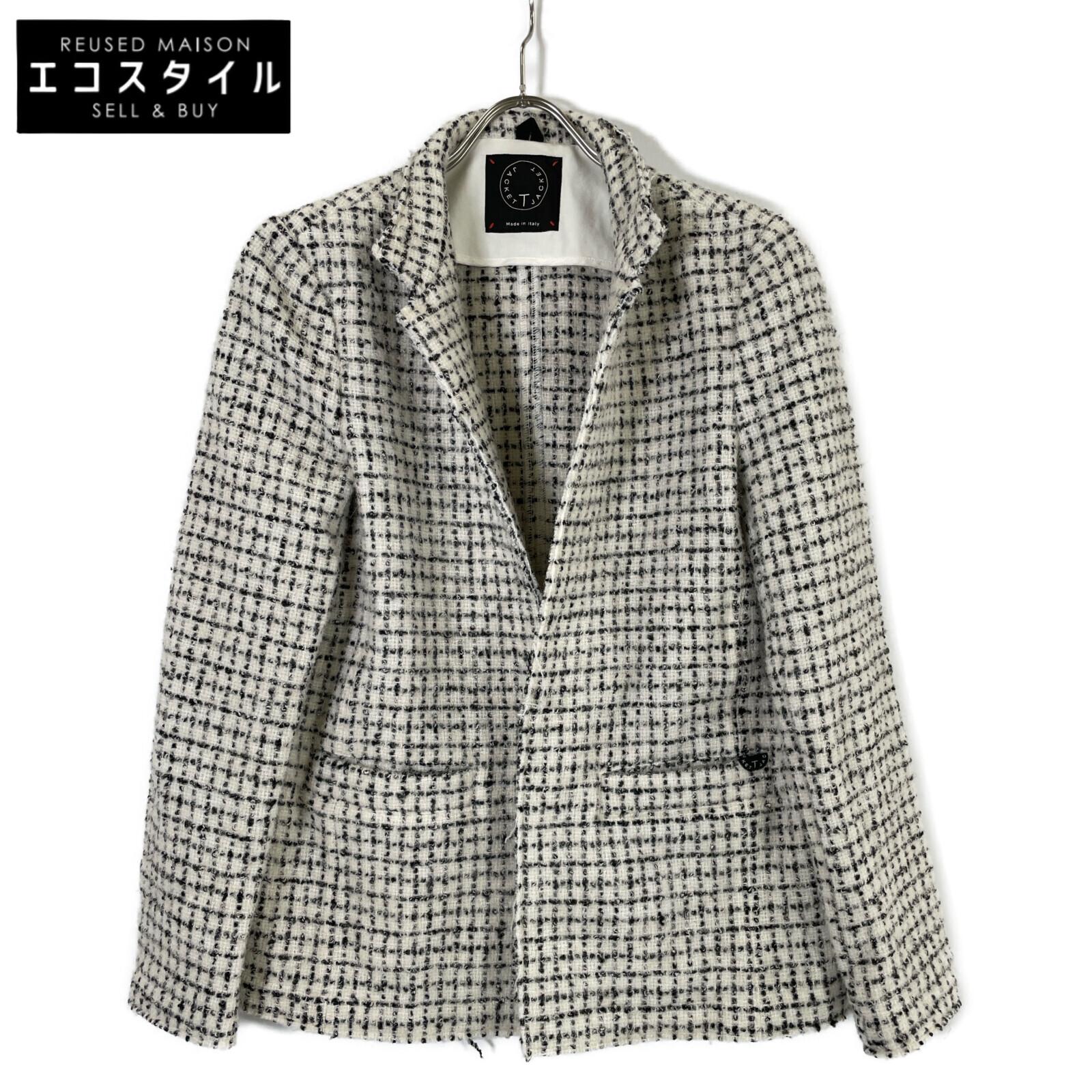 

T-JACKET Белый x Черный Шерстяной Пиджак Пиджак M Белый x черный Б/у