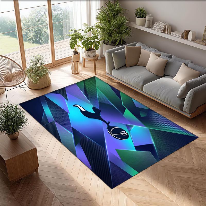 Tottenham Hotspur Bedrukte Flanellen Vloerkleed Antislip Zacht Polyester Vloerkleed Binnen Decoratie Mat voor Slaapkamer Woonkamer Bank