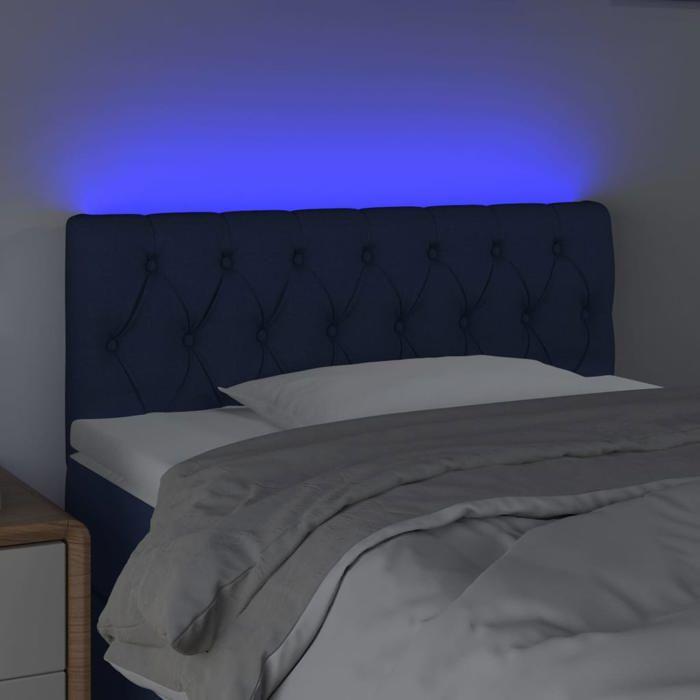 Maison Exclusive - Tête de lit à LED Bleu 100x7x78/88 cm Tissu