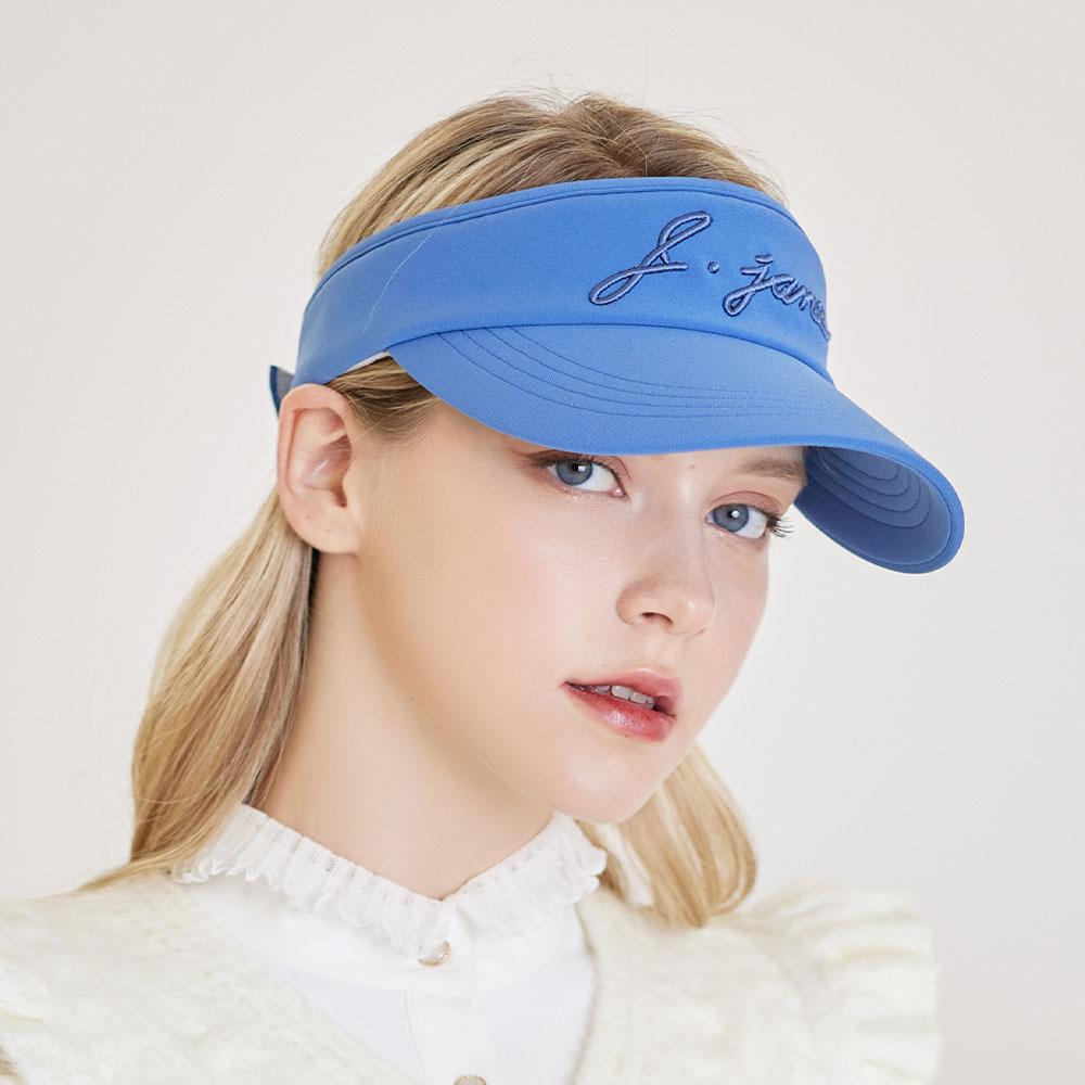 J.JANE Simple Color Embroidered Sun Cap (Blue)