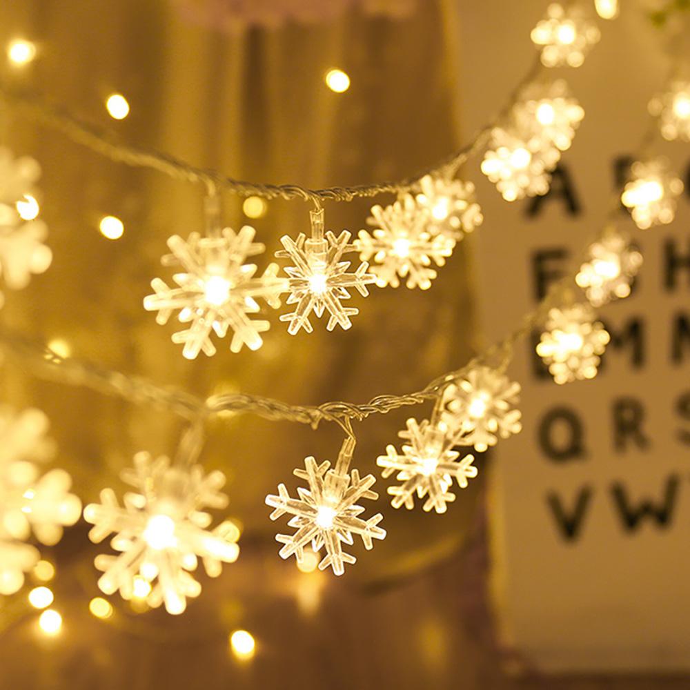 Runtow 1.5M/3M/6M Christmas Snowflakes String Light, 2025 Merry Christmas Decor for Home,Xmas Tree Ornaments , 2026 New Year