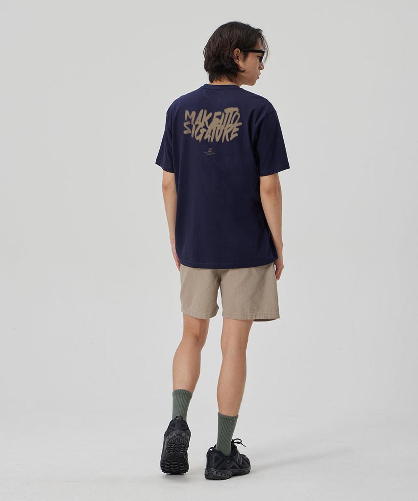 MAKEITTO [Graffiti Logo] Crew Neck Tee_Navy
