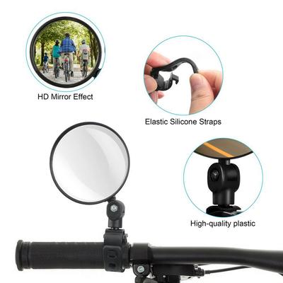Miroirs de Vélo Grand Angle Convexe Réglable Miroir Réflecteur VTT Vélo Scooter Rétroviseur Vélo Guidon Électrique Accès Route Q4D4
