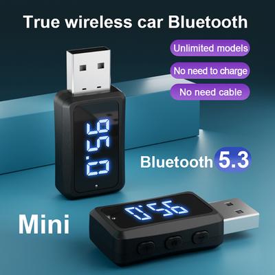 Samochodowy nadajnik Bluetooth 5.3 FM Odbiornik Zestaw głośnomówiący Mini USB Bezprzewodowy Adapter Auto Audio z wyświetlaczem LED Do radia samochodowego FM