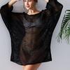 European and American Style Spring-Summer Women's Knit Beach Cover-Up Loose Hollow-Out Design with Large Skirt Hem Beach Sun Protection Clothing