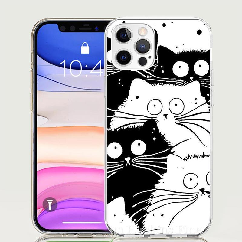 Cat Cute Kitten Cartoon Phone Case For iPhone 17 Air 16 15 Plus 11 14 Pro Max 13 Mini 12 7 8 + SE Pattern Art Customized Cover 1