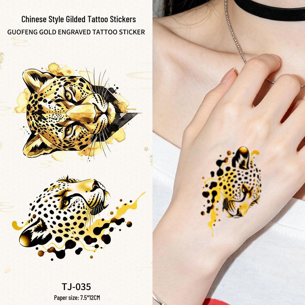 Chinese Style Waterproof Phoenix & Koi Tattoo Sticker - Long-lasting, Aesthetic Dunhuang Design for Arm & Collarbone