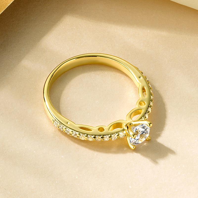 

Rrjzz Timeless Luxury Engagement Rings Brilliant CZ Simulated Diamond Women Bridal Silver Gold Color Ring for Wedding Jewelry 10