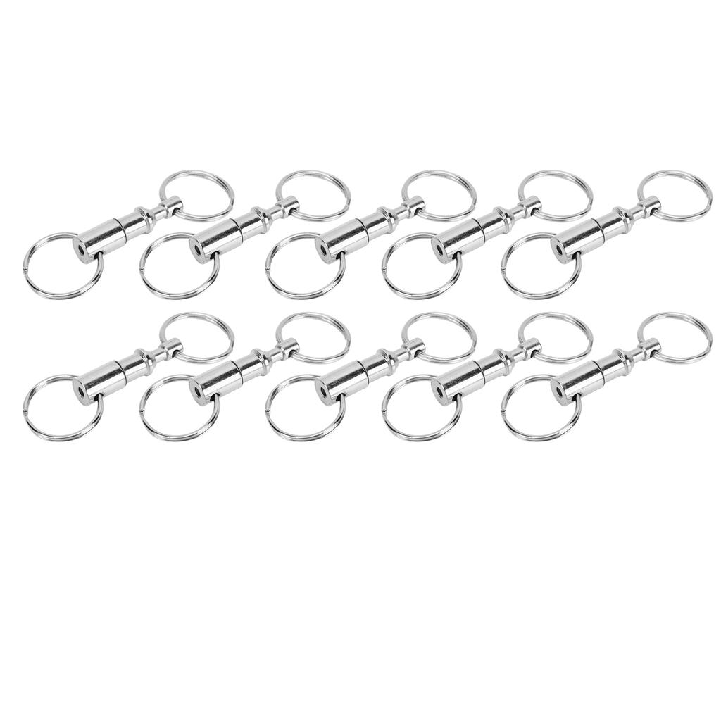10 PCS EDC Quick Release Keychain Double Ring Keychain Outdoor Pull Apart Key Ring
