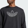 Adidas Originals Trefoil Crew Outline Series Fashion Comfortable Versatile Round Neck Sweatshirt Men Sweatshirt Black JJ1513