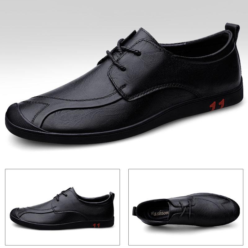 Casual leather shoes large size soft leather soft sole Doudou shoes lightweight breathable driving shoes