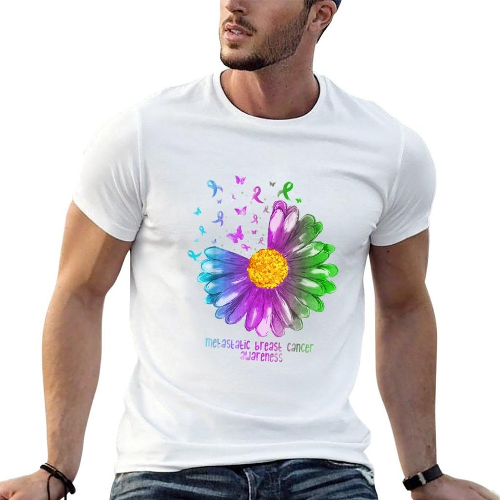 Daisy Butterfly Metastatic Breast Cancer Awareness Gifts TShirt62 TShirt Casual Streetwear Short Sleeve Tee