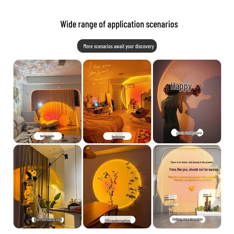 Popular Ripple Sunset Projection Lamp for Ambient Decor In Living Rooms & Bedrooms