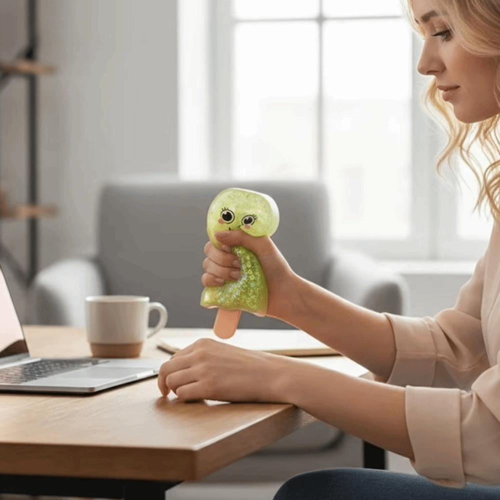 Angstlinderndes Glitzer-Eis am Stiel Squishy Spielzeug Kreatives Slow-Rebound Fidget Spielzeug Büro